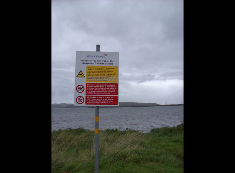 Sign on Power Station Road at Inner Brigurd Point taken in 2012